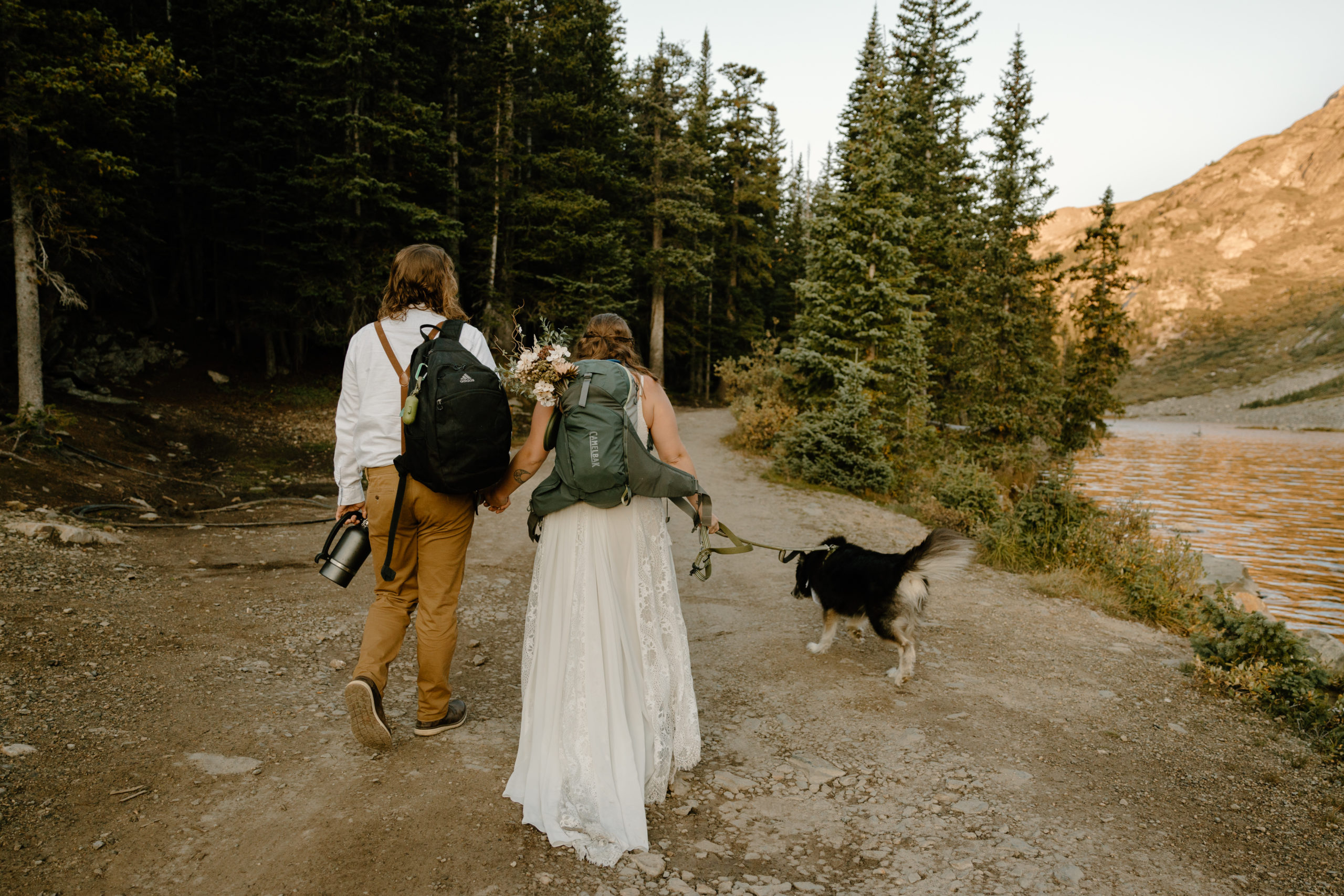 couple hiking after self-solemnizing