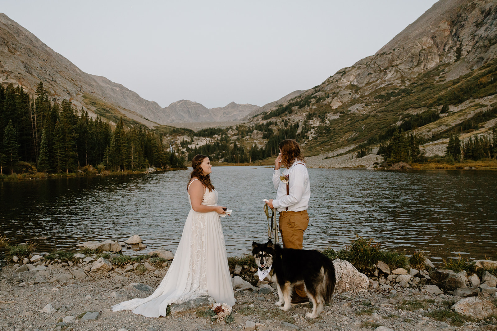 Blue Lakes in Breckenridge is the perfect intimate spot for a bride and groom (and their dog) to elope in Colorado.